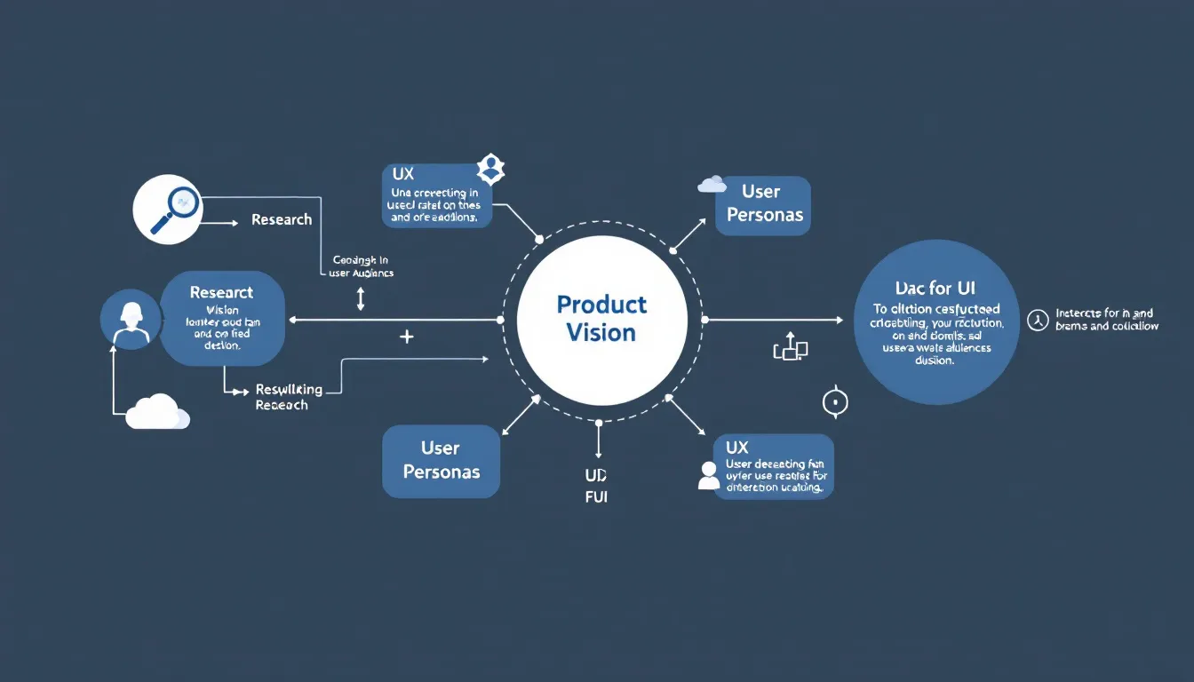 A collaborative workflow diagram showing how UX and UI work together.